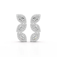 0.55 CT Baguette & Round Cut Lab Diamond Drop Earring