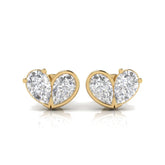 1.80 CT Double Pear Bezel Stud Diamond Earrings