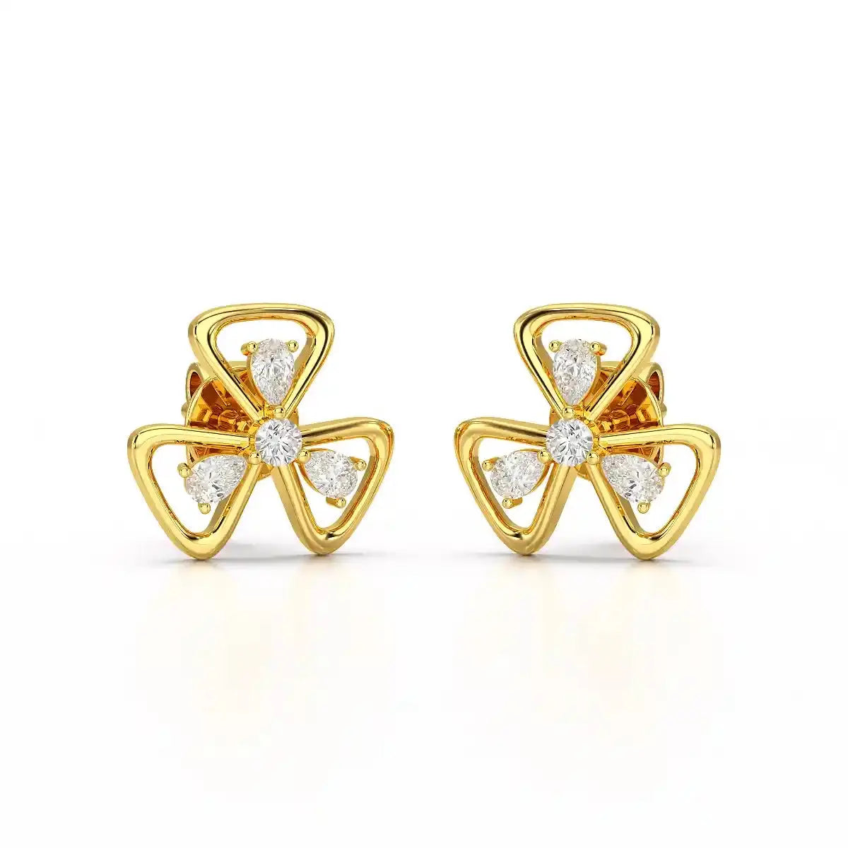 0.40 CT Lab Diamond Round Cut Petal Earring Jama Jewels