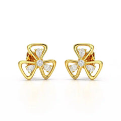 0.40 CT Lab Diamond Round Cut Petal Earring Jama Jewels