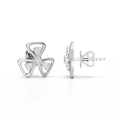 0.40 CT Lab Diamond Round Cut Petal Earring Jama Jewels