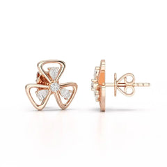0.40 CT Lab Diamond Round Cut Petal Earring Jama Jewels