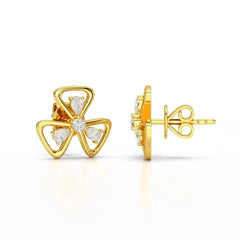 0.40 CT Lab Diamond Round Cut Petal Earring Jama Jewels