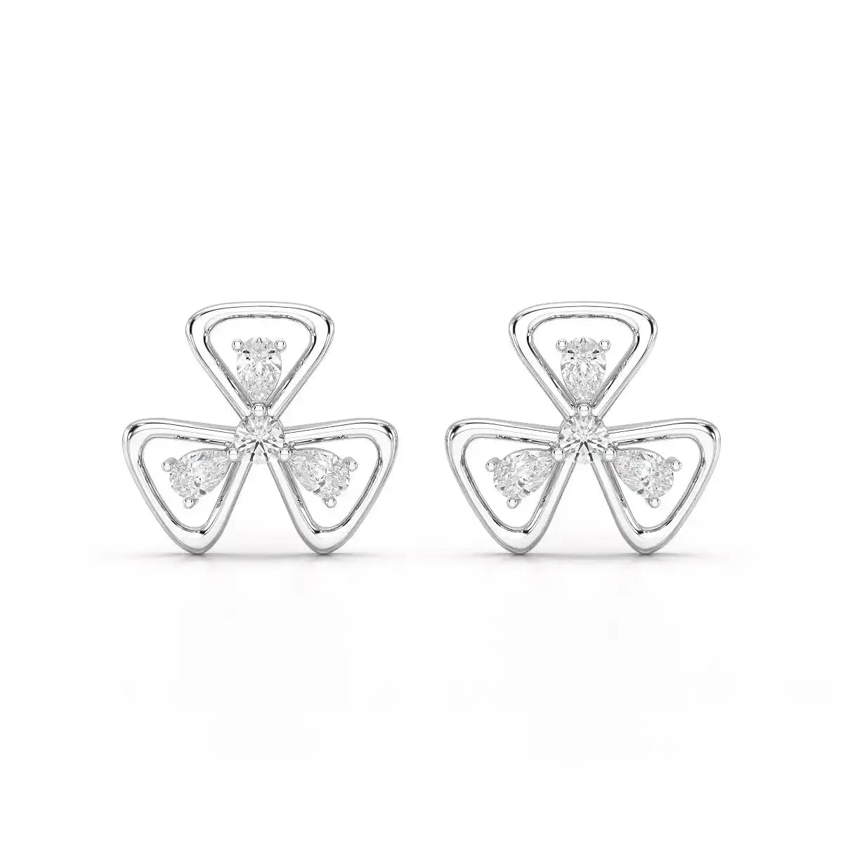 0.40 CT Lab Diamond Round Cut Petal Earring Jama Jewels