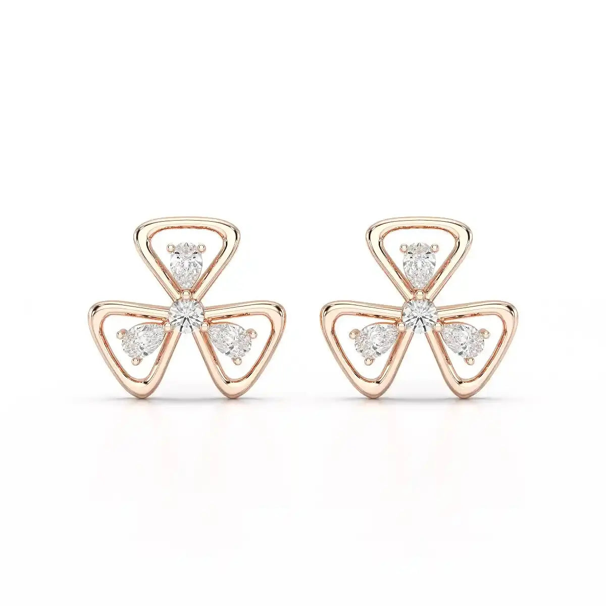 0.40 CT Lab Diamond Round Cut Petal Earring Jama Jewels