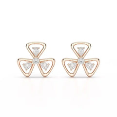 0.40 CT Lab Diamond Round Cut Petal Earring Jama Jewels
