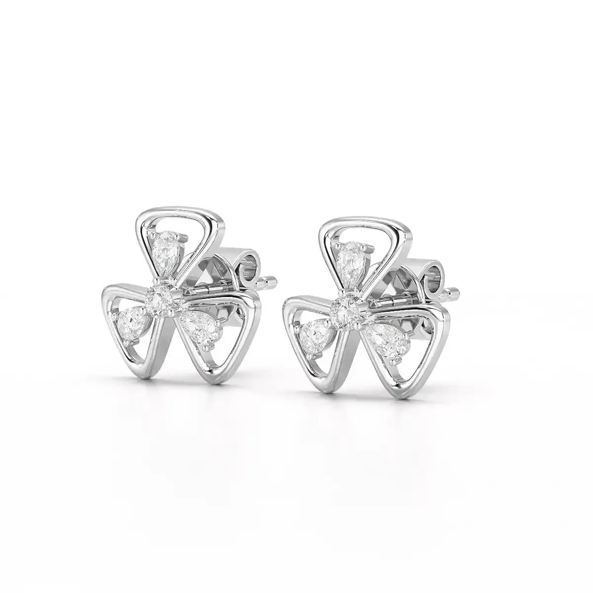 0.40 CT Lab Diamond Round Cut Petal Earring Jama Jewels