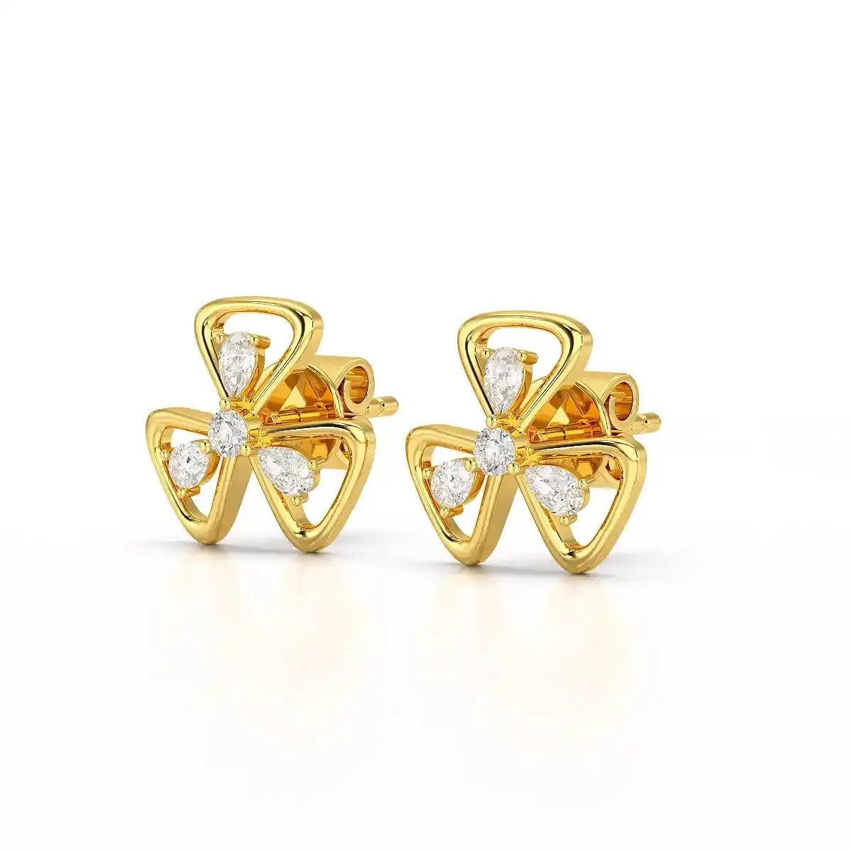 0.40 CT Lab Diamond Round Cut Petal Earring Jama Jewels