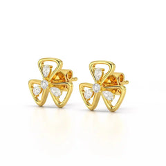 0.40 CT Lab Diamond Round Cut Petal Earring Jama Jewels