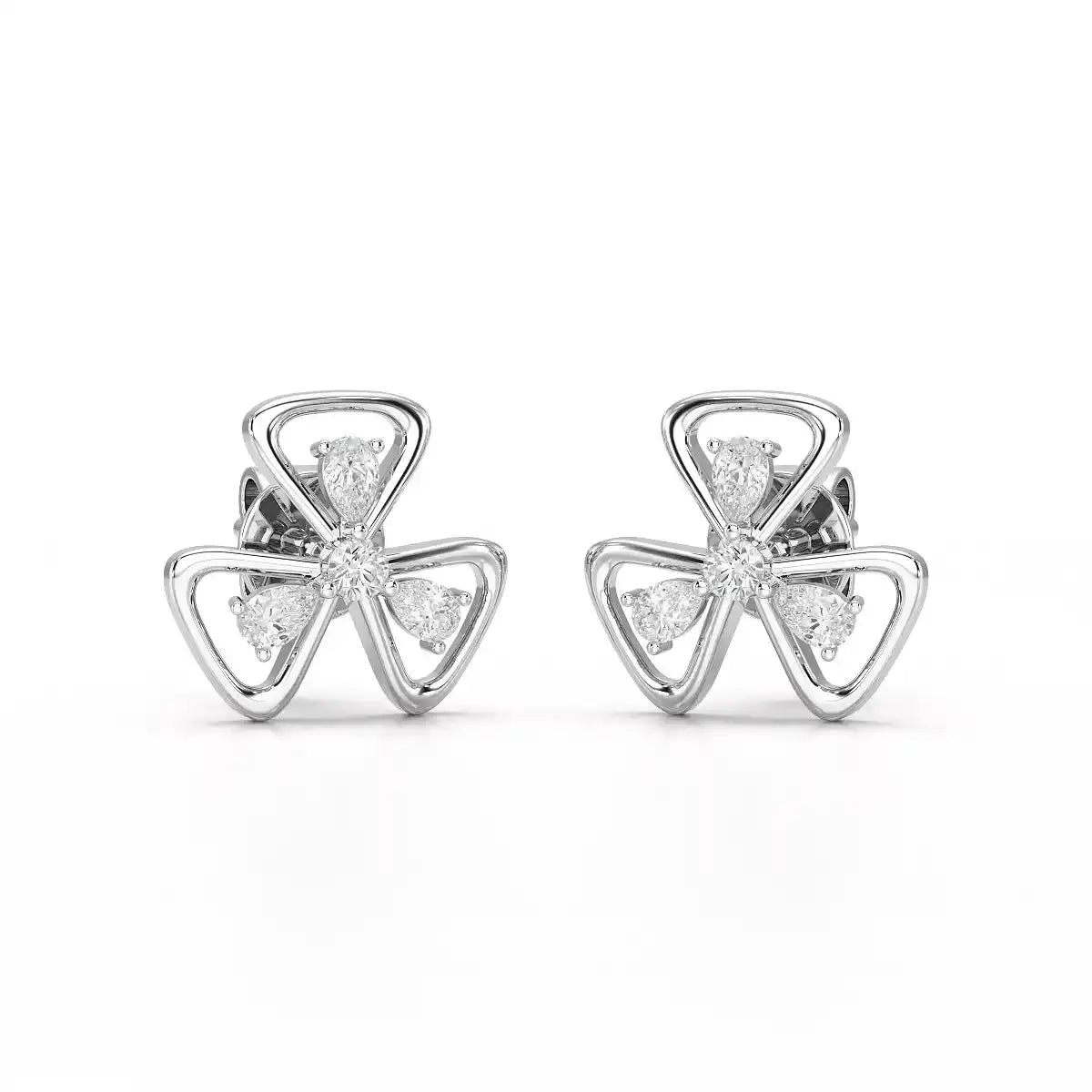 0.40 CT Lab Diamond Round Cut Petal Earring Jama Jewels