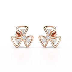 0.40 CT Lab Diamond Round Cut Petal Earring Jama Jewels