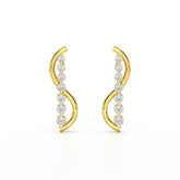 0.35 CT Swirl Lab Diamond Round Journey Earring Jama Jewels