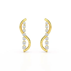 0.35 CT Swirl Lab Diamond Round Journey Earring