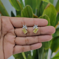 4.75 CT Marquise and Radiant Cut Lab Diamond Drop Earring (Ready for Delivery) Jama Jewels