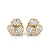 1.25 CT Pear Trio Bezel Diamond Earrings