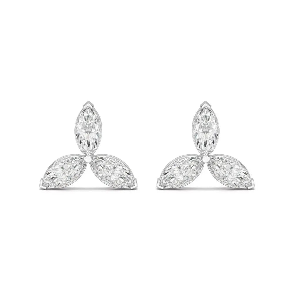 1 CT Trio Marquise Cut Diamond Stud Earrings Jama Jewels