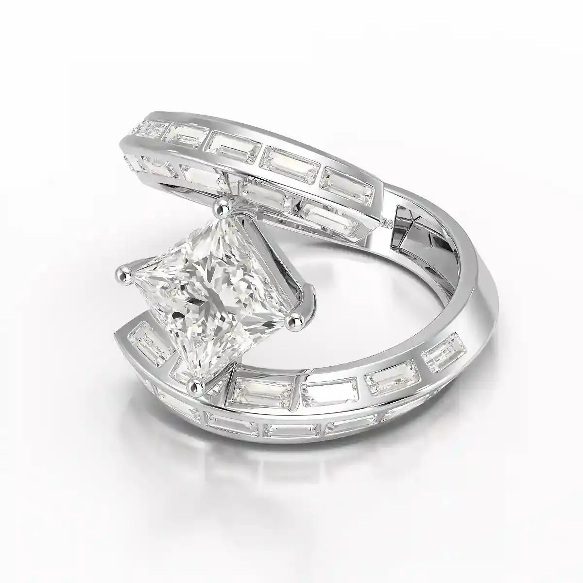 3.08 CT Princess Cut Lab Diamond Ring Jama Jewels