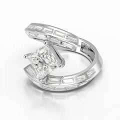 3.08 CT Princess Cut Lab Diamond Ring Jama Jewels
