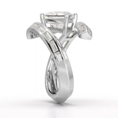 3.08 CT Princess Cut Lab Diamond Ring