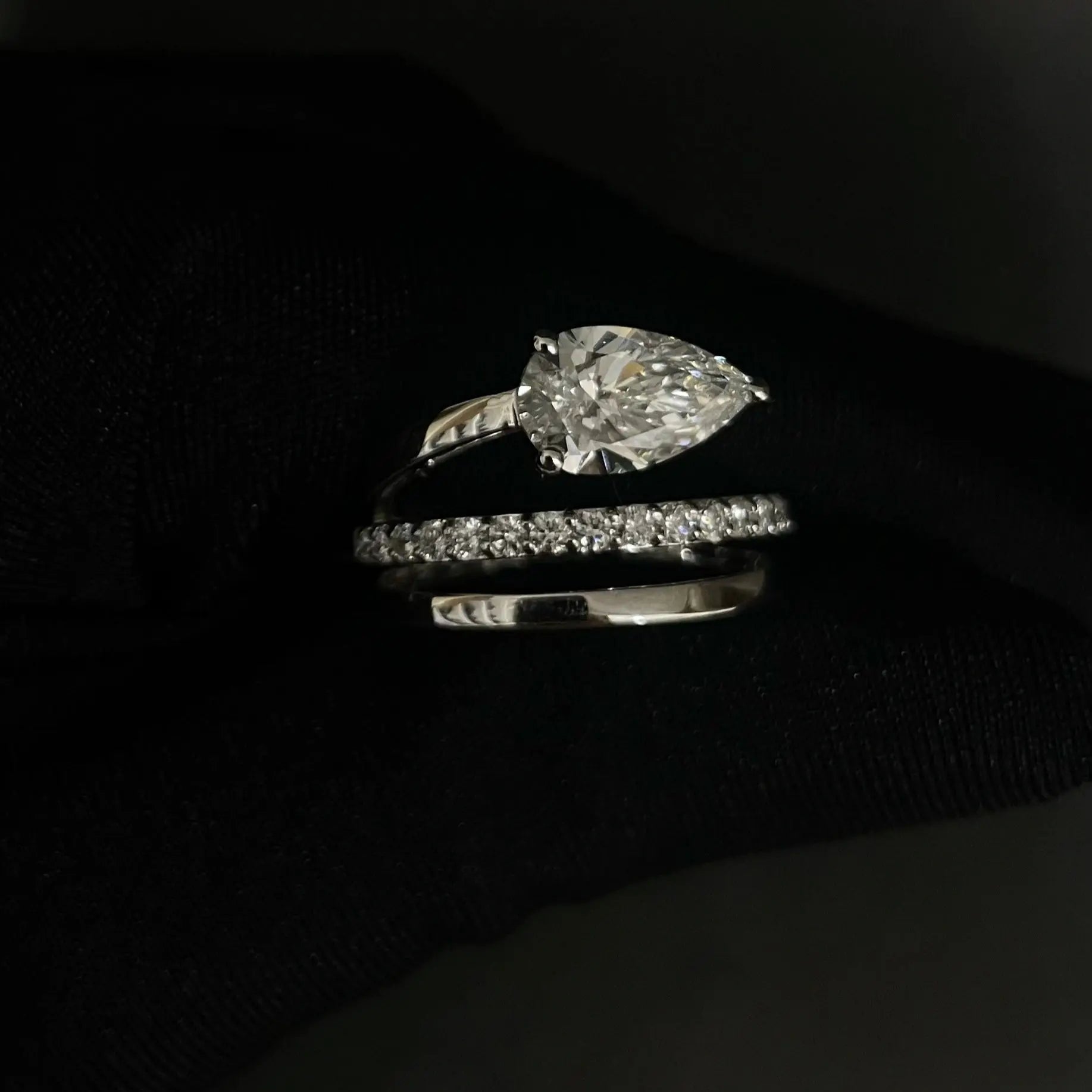 1.8 CT Pear Cut Lab Diamond Ring (Ready for Delivery) Jama Jewels