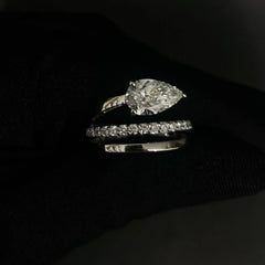 1.8 CT Pear Cut Lab Diamond Ring (Ready for Delivery) Jama Jewels