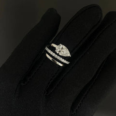 1.8 CT Pear Cut Lab Diamond Ring (Ready for Delivery) Jama Jewels