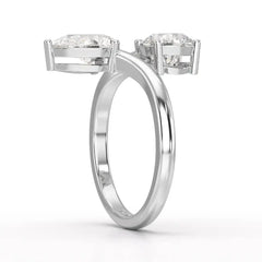 2 CT Pear and Round Cut Lab Diamond Ring Jama Jewels