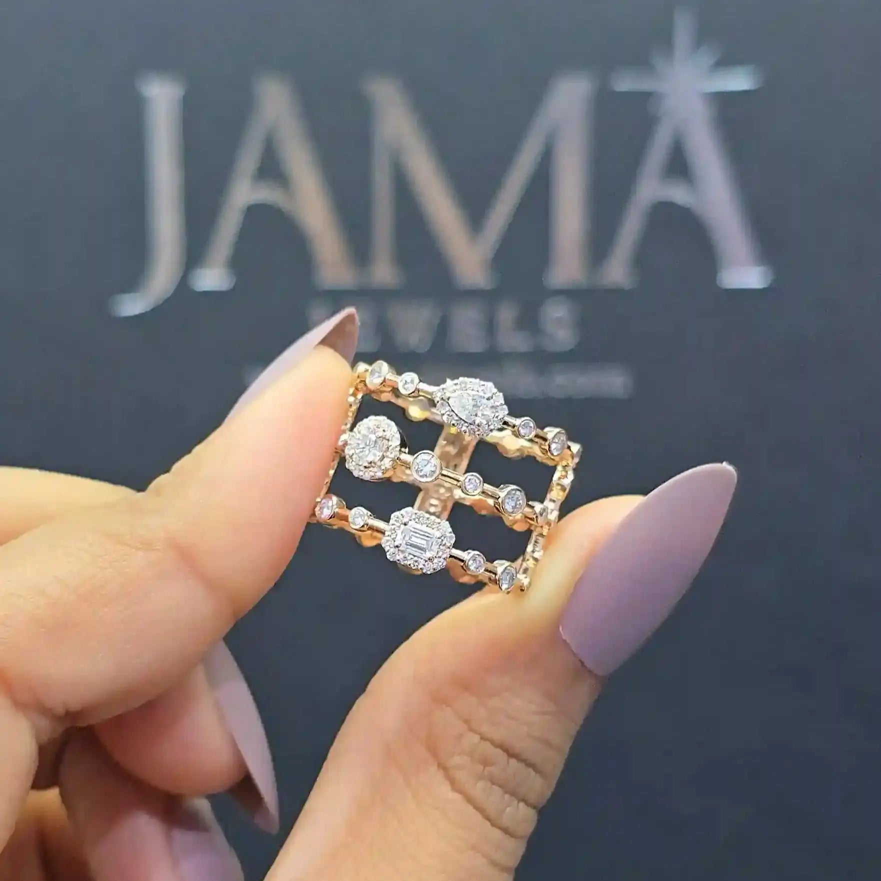1.2 CT Lab Diamond Multi Shape Spiral Ring (Ready for Delivery) Jama Jewels