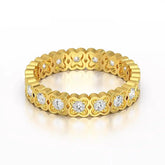 0.65 CT Flower Shape Eternity Ring with Round Cut Lab Diamonds Jama Jewels