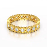 0.65 CT Flower Shape Eternity Ring with Round Cut Lab Diamonds