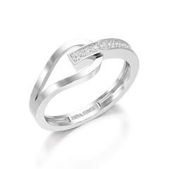 0.15 CT Loop Ring with Round Cut Lab Diamonds Jama Jewels