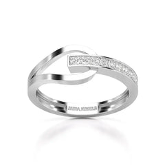 0.15 CT Loop Ring with Round Cut Lab Diamonds Jama Jewels