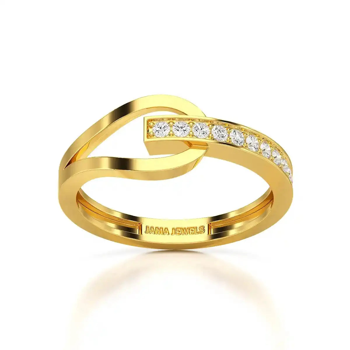 0.15 CT Loop Ring with Round Cut Lab Diamonds Jama Jewels