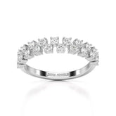 0.7 CT Half Eternity Ring with Two Layer Round Cut Lab Diamonds Jama Jewels