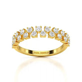 0.7 CT Half Eternity Ring with Two Layer Round Cut Lab Diamonds Jama Jewels