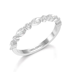 0.45 CT Half Eternity Ring with Marquise & Round Cut Lab Diamonds