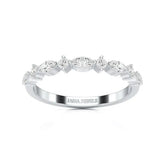 0.45 CT Marquise & Round Cut Lab Diamond Half Eternity Ring