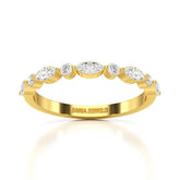 0.45 CT Half Eternity Ring with Marquise & Round Cut Lab Diamonds