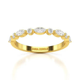 0.45 CT Half Eternity Ring with Marquise & Round Cut Lab Diamonds Jama Jewels