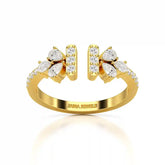 0.5 CT Lab Diamond Open Ring with Pear and Round Cut Diamonds