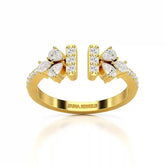 0.5 CT Lab Diamond Open Ring with Pear and Round Cut Diamonds Jama Jewels