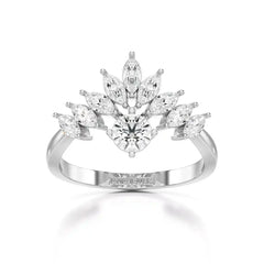 0.95 CT Cluster Ring with Marquise & Round Cut Lab Diamonds Jama Jewels