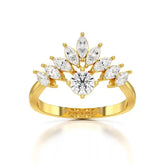 0.95 CT Cluster Ring with Marquise & Round Cut Lab Diamonds
