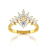 0.95 CT Cluster Ring with Marquise & Round Cut Lab Diamonds Jama Jewels