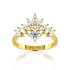 0.95 CT Cluster Ring with Marquise & Round Cut Lab Diamonds Jama Jewels