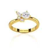 0.65 CT Marquise & Round Cut Lab Diamond Cluster Ring Jama Jewels