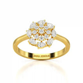 0.35 CT Cluster Ring with Pear and Round Cut Lab Diamonds Jama Jewels