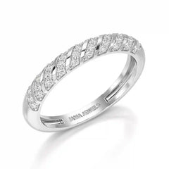 0.20 CT Half Eternity Ring with Round Cut Lab Diamonds Jama Jewels