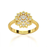 0.20 CT Round Cut Lab Diamond Bloom Ring Jama Jewels