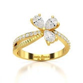 0.95 CT Pear & Round Cut Lab Diamond Split Ring Jama Jewels